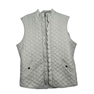 SOUTHERN PROPER Women’s XL Quilted Vest Light Green Lightweight Scalloped Edge